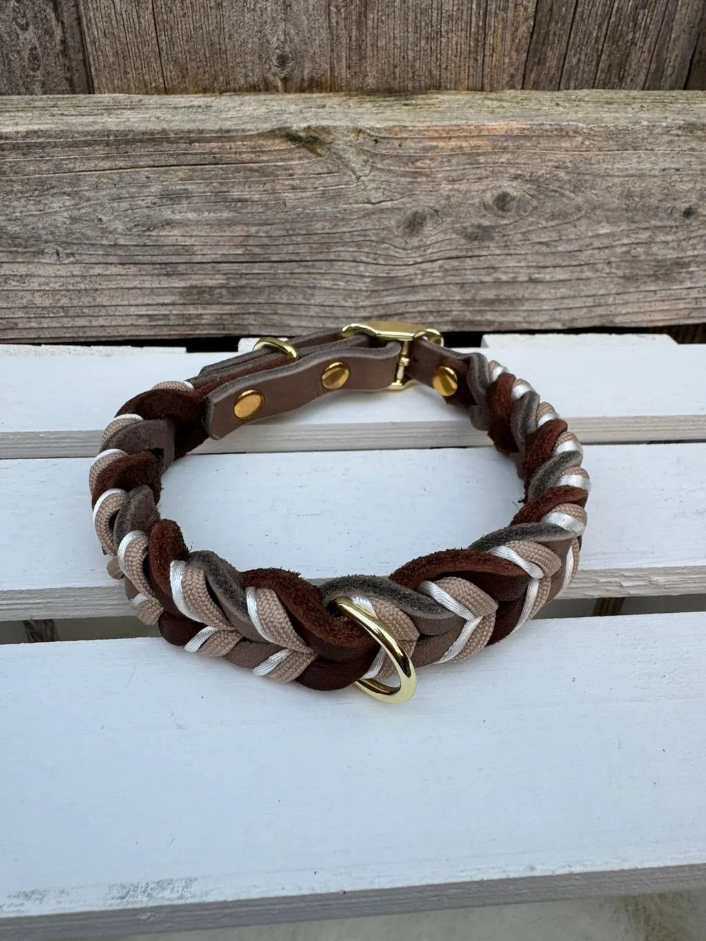 City Hundeleine-Halsband Schlüssel Anhänger Set COFFEE (FETTLEDER)