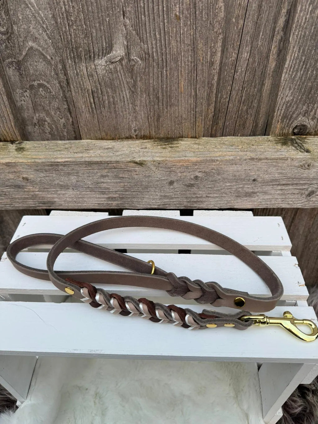 City Hundeleine-Halsband Schlüssel Anhänger Set COFFEE (FETTLEDER)